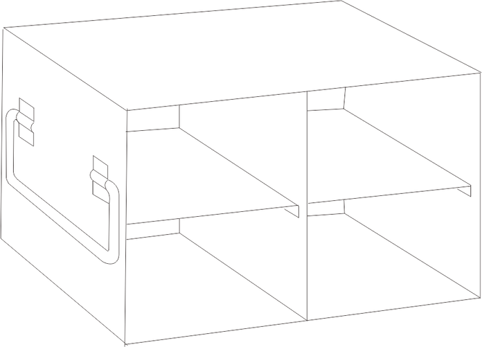 Crystal Industries - UF-22-L375 - Upright Freezer Rack for Large 3.75" Boxes, 2x2 Configuration