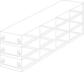UFD-43-375 - Upright Freezer Drawer Rack for 3.75" Boxes, 4x3 Configuration