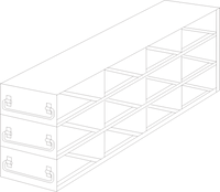 Crystal Industries - UFD-43-375 - Upright Freezer Drawer Rack for 3.75" Boxes, 4x3 Configuration