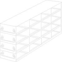 UFD-44-375 - Drawer Rack for 3.75" Boxes, 4x4 Configuration