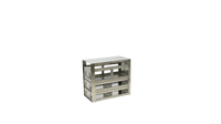 Crystal Industries - UFD-22 - Upright Freezer Rack with 2 Drawers for Standard 2" Cardboard Boxes & 1 Drawer for Storage Bottles