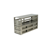 UFD-B-322 - Rack with 2 Drawers for 6 Standard 2" Cardboard Boxes & 1 Drawer for Storage Bottles