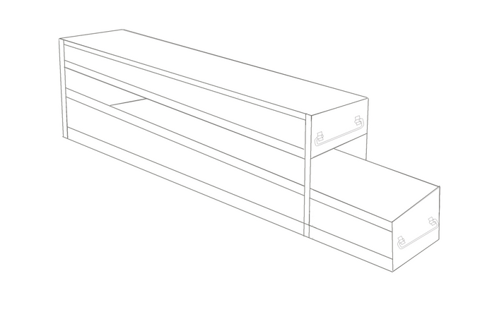 UFD-B03 - Drawer Rack with Drawers Bottles