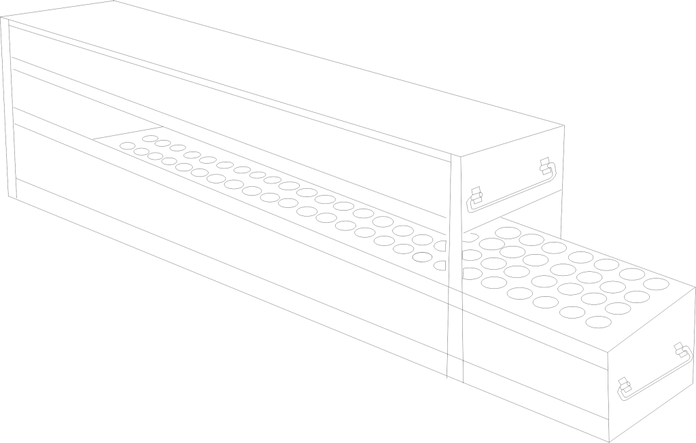 Crystal Industries - UFD-03 - Upright Freezer Rack with Drawers for 3ml Tubes