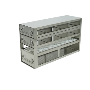 UFD-T50-322 - Upright Freezer Rack with 2 Drawers for 6 Standard 2" Cardboard Boxes & 1 Drawer for 50ml Centrifuge Tubes