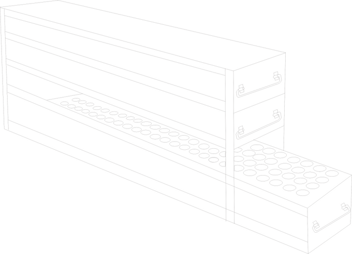 Crystal Industries - UFD-LT01-3 - Upright Freezer Rack with 3 Drawers for 1ml Tubes