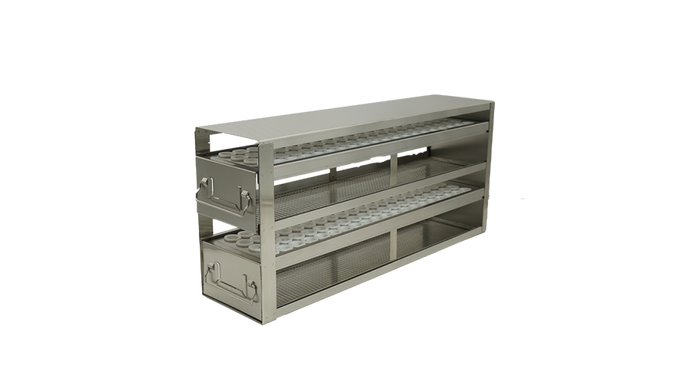 Crystal Industries - UFD-15 - Upright Freezer Rack with Drawer for 15ml Centrifuge Tubes