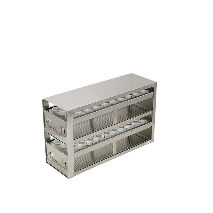 Crystal Industries - UFD-50 - Upright Freezer Rack with Drawer for 50ml Centrifuge Tubes