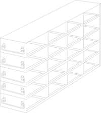 UFDDP-45 - Drawer Rack for 96-Deep-Well Microtiter Plates, 4x5 Configuration