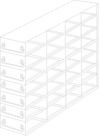 Crystal Industries - UFDDP-47 - Upright Freezer Drawer Rack for 96-Deep-Well Microtiter Plates, 4x7 Configuration