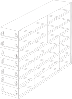 UFDDP-47 - Upright Freezer Drawer Rack for 96-Deep-Well Microtiter Plates, 4x7 Configuration