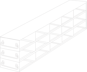 UFDDP-53 - Upright Freezer Drawer Rack for 96-Deep-Well Microtiter Plates, 5x3 Configuration