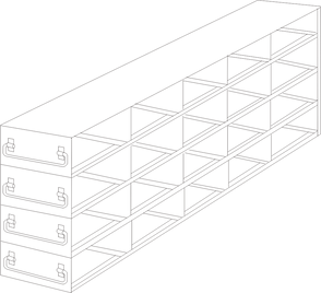 UFDDP-54 - Drawer Rack for 96-Deep-Well Microtiter Plates, 5x4 Configuration
