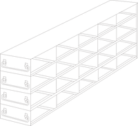 Crystal Industries - UFDDP-54 - Upright Freezer Drawer Rack for 96-Deep-Well Microtiter Plates, 5x4 Configuration