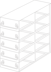 UFDHT - Drawer Rack for 100-Cell Hinged Plastic Boxes