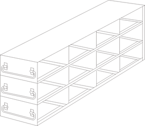 UFDMM-43 - Drawer Freezer Rack for SBS Formatted Boxes, 4x3 Configuration