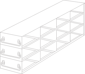 Crystal Industries - UFDMM-44 - Upright Freezer Drawer Rack for SBS Formatted Boxes, 4x4 Configuration