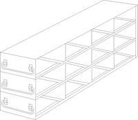 UFDMM-43 - Drawer Freezer Rack for SBS Formatted Boxes, 4x3 Configuration