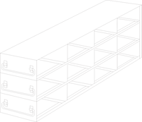 UFDMX-432 - Drawer Freezer Rack for SBS Formatted Boxes, 4x3 Configuration