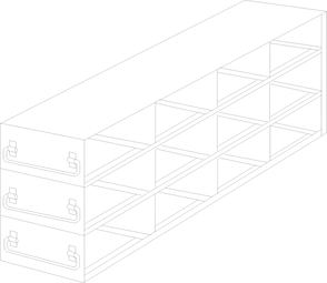 UFDMX-432 - Drawer Freezer Rack for SBS Formatted Boxes, 4x3 Configuration
