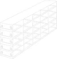 UFDMX-552 - Drawer Freezer Rack for SBS Formatted Boxes, 5x5 Configuration