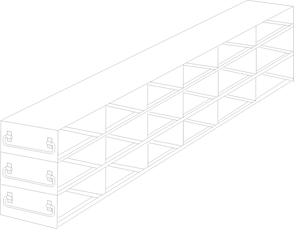 UFDMX-632 - Drawer Freezer Rack for SBS Formatted Boxes, 6x3 Configuration