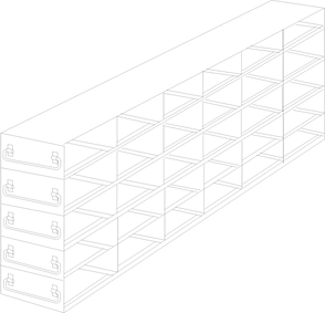 Crystal Industries - UFDMX-652 - Upright Freezer Drawer Rack for SBS Formatted Boxes, 6x5 Configuration
