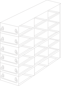 UFDS-100-36 - Drawer Rack for 100-Place Slide Boxes, 3x6 Configuration