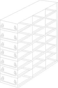 Crystal Industries - UFDS-100 - Upright Freezer Drawer Rack for 100-Place Slide Boxes