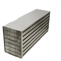 Crystal Industries - UFDS-100-47 - Upright Freezer Drawer Rack for 100-Place Slide Boxes, 4x7 Configuration