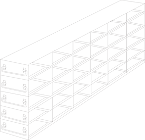 UFDS-25-65 - Drawer Rack for 25-Place Slide Boxes, 6x5 Configuration