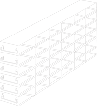 UFDS-25-66 - Drawer Rack for 25-Place Slide Boxes, 6x6 Configuration