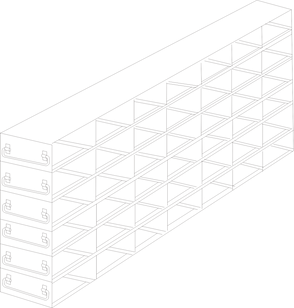 UFDS-25-76 - Drawer Rack for 25-Place Slide Boxes, 7x6 Configuration