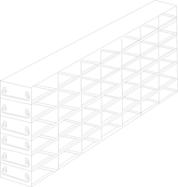 UFDS-25-76 - Drawer Rack for 25-Place Slide Boxes, 7x6 Configuration