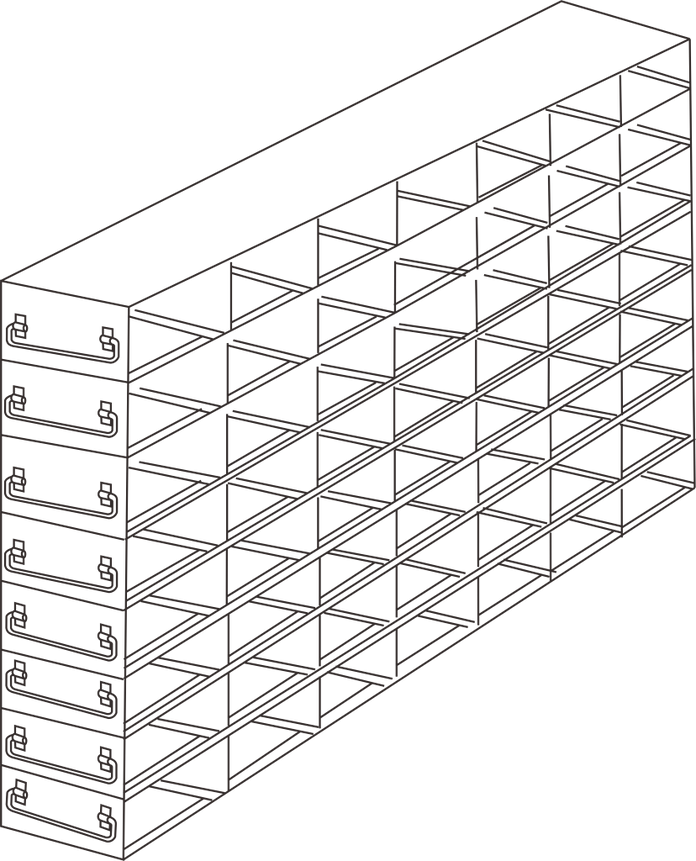 UFDS-25-78 - Drawer Rack for 25-Place Slide Boxes, 7x8 Configuration