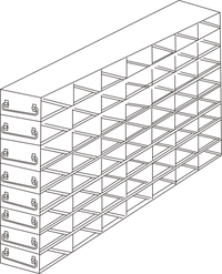 UFDS-25-78 - Drawer Rack for 25-Place Slide Boxes, 7x8 Configuration
