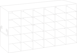 UFF-65 - Rack for 32/8 Flipper JR Reversible Multi-Boxes, 6x5 Configuration