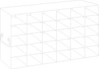 Crystal Industries - UFF-65 - Upright Freezer Rack for 32/8 Flipper JR Reversible Multi-Boxes, 6x5 Configuration