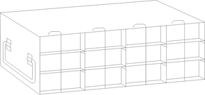 Crystal Industries - UFH50-43 - Upright Freezer Rack for 50-Cell Hinged Top Plastic Boxes, 4x3 Configuration