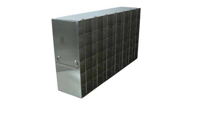 Crystal Industries - UFH50-76 - Upright Freezer Rack for 50-Cell Hinged Top Plastic Boxes, 7x6 Configuration