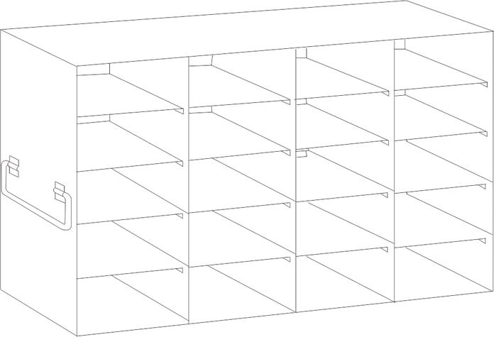 Crystal Industries - UFS-100 - Upright Freezer Rack for 100-Place Slide Boxes