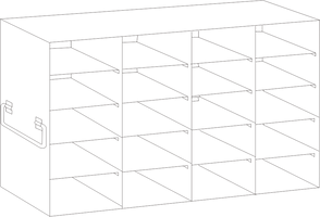 UFS-100-45 - Upright Freezer Rack for 100-Place Slide Boxes, 4x5 Configuration