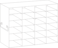 Crystal Industries - UFS-100-46 - Upright Freezer Rack for 100-Place Slide Boxes, 4x6 Configuration