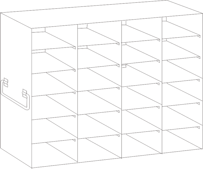 Crystal Industries - UFS-100-46 - Upright Freezer Rack for 100-Place Slide Boxes, 4x6 Configuration