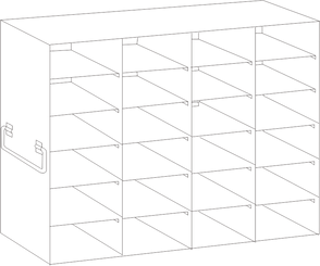 UFS-100-46 - Upright Freezer Rack for 100-Place Slide Boxes, 4x6 Configuration