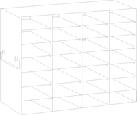 Crystal Industries - UFS-100-47 - Upright Freezer Rack for 100-Place Slide Boxes, 4x7 Configuration