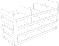 UFS-333 - Sliding Tray Rack for 3" Boxes, 3x3 Configuration