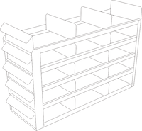 Crystal Industries - UFS-2 - Upright Sliding Tray Rack for 2" Boxes