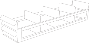 Crystal Industries - UFS-422 - Upright Sliding Tray Rack for 2" Boxes, 4x2 Configuration