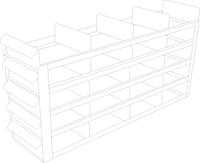 UFS-453 - Sliding Tray Rack for 3" Boxes, 4x5 Configuration